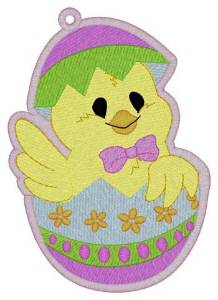 Picture of Chick In Egg Bookmark Machine Embroidery Design