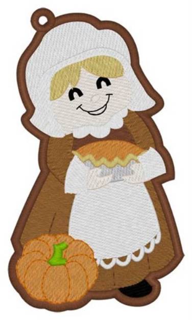 Picture of Pilgrim Girl Bookmark Machine Embroidery Design