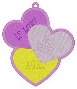 Picture of Conversation Hearts Bookmark Machine Embroidery Design