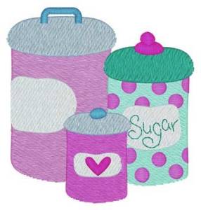 Picture of Kitchen Containers Machine Embroidery Design