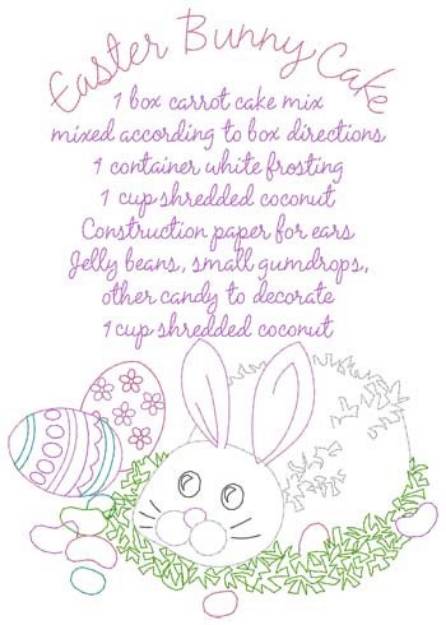 Picture of Easter Bunny Cake Machine Embroidery Design