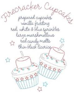 Picture of Firecracker Cupcakes Machine Embroidery Design