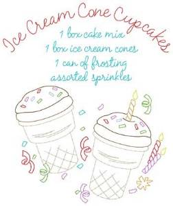Picture of Ice Cream Cone Cupcakes Machine Embroidery Design