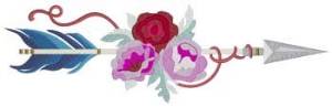 Picture of Flower & Ribbon Arrow Machine Embroidery Design