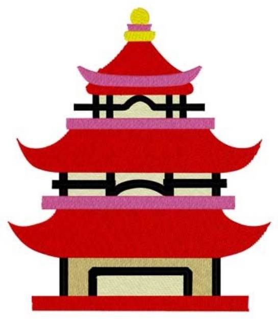 Picture of Pagoda Machine Embroidery Design