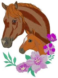 Picture of Mare & Filly Machine Embroidery Design