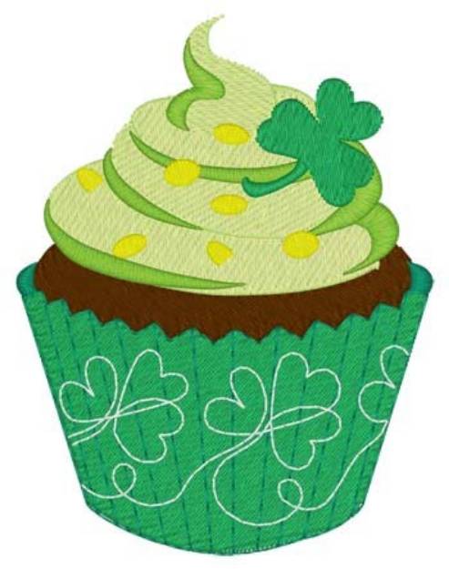 Picture of Shamrock Cupcake Machine Embroidery Design