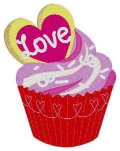 Picture of Love Cupcake Machine Embroidery Design