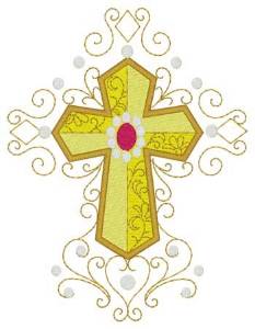 Picture of Jeweled Cross Machine Embroidery Design