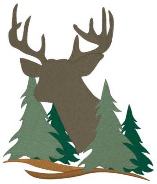 Picture of Deer In Trees Machine Embroidery Design