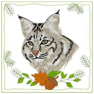Picture of Bobcat Quilt Square Machine Embroidery Design
