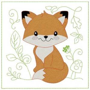 Picture of Baby Fox Machine Embroidery Design