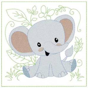 Picture of Baby Elephant Machine Embroidery Design