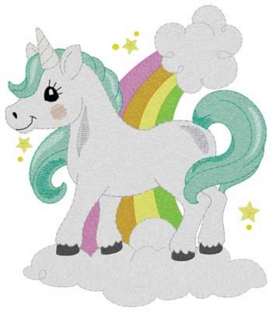 Picture of Unicorn & Rainbow Machine Embroidery Design