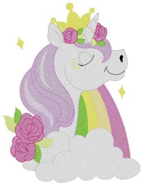 Picture of Princess Unicorn Machine Embroidery Design