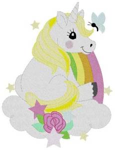 Picture of Butterfly Unicorn Machine Embroidery Design