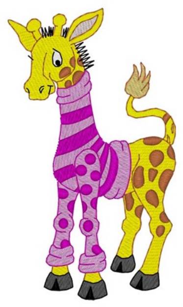 Picture of Giraffe In Sweater Machine Embroidery Design