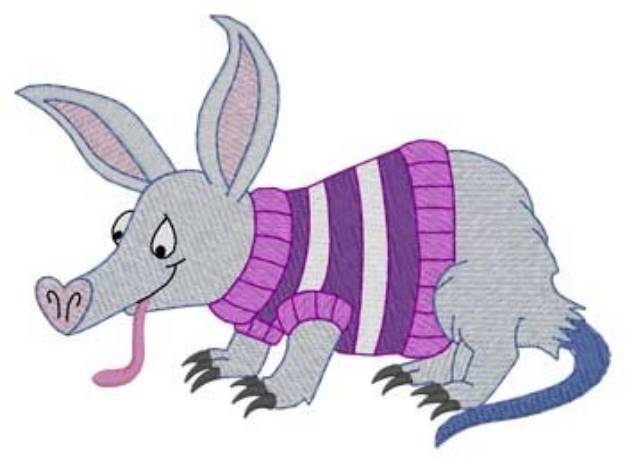 Picture of Aardvark In Sweater Machine Embroidery Design