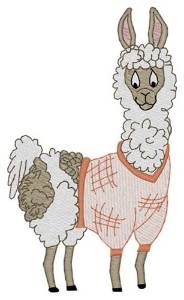 Picture of Llama In Sweater Machine Embroidery Design