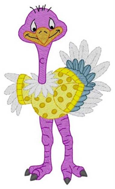 Picture of Ostrich In Sweater Machine Embroidery Design