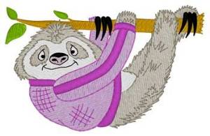 Picture of Sloth In Sweater Machine Embroidery Design