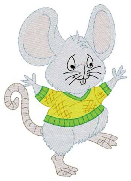 Picture of Mouse In Sweater Machine Embroidery Design