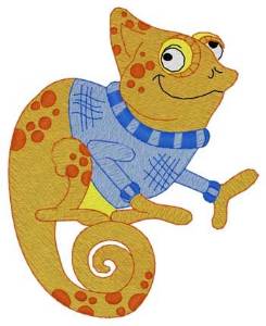 Picture of Chameleon In Sweater Machine Embroidery Design