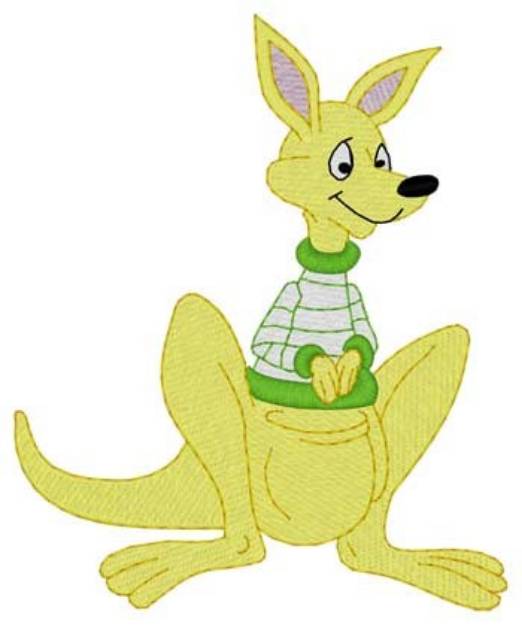 Picture of Kangaroo In Sweater Machine Embroidery Design