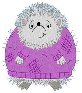Picture of Hedgehog In Sweater Machine Embroidery Design