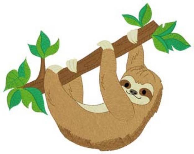 Picture of Sloth In Tree Machine Embroidery Design
