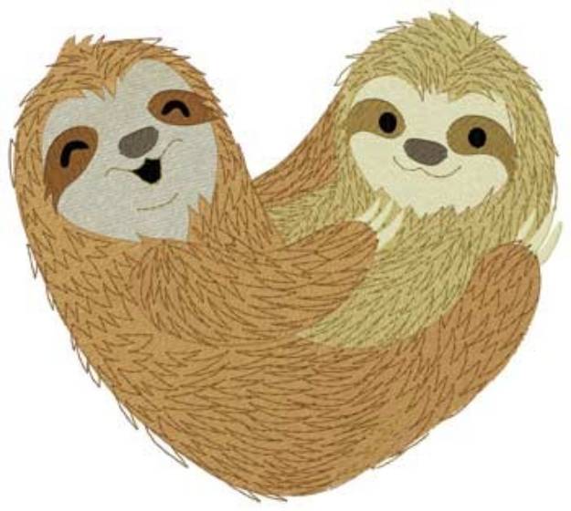 Picture of Sloth Heart Machine Embroidery Design