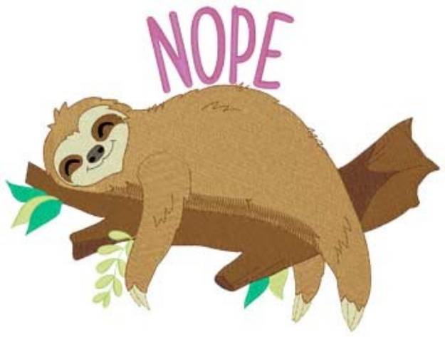 Picture of Nope Sloth Machine Embroidery Design