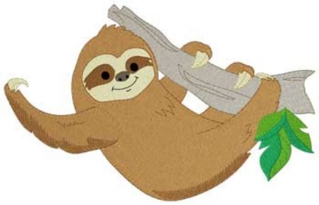 Picture of Waving Sloth Machine Embroidery Design