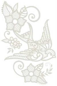 Picture of Lace Swallow Machine Embroidery Design