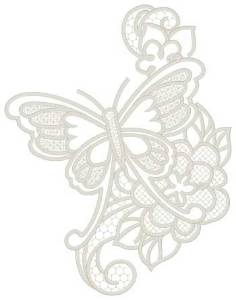 Picture of Lace Butterfly Machine Embroidery Design