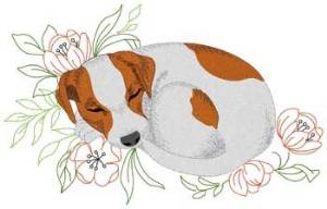 Picture of Dog Sleeping Machine Embroidery Design