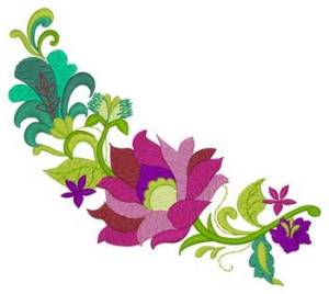Picture of Indian Flowers Machine Embroidery Design