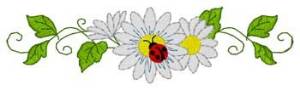 Picture of Daisies & Ladybug Border Machine Embroidery Design