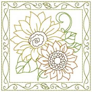 Picture of Sunflowers Quilt Square Machine Embroidery Design