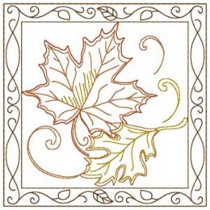 Picture of Leaves Quilt Square Machine Embroidery Design