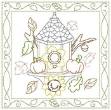 Picture of Birdhouse Quilt Square Machine Embroidery Design