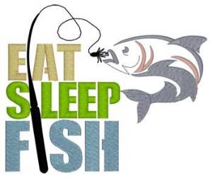 Picture of Eat Sleep Fish Machine Embroidery Design