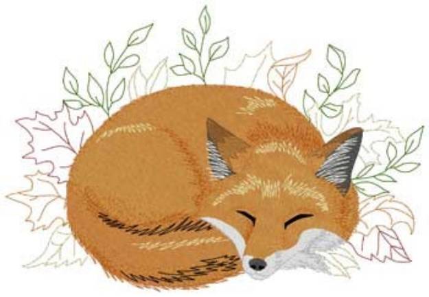 Picture of Sleeping Fox Machine Embroidery Design