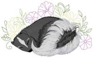 Picture of Sleeping Skunk Machine Embroidery Design