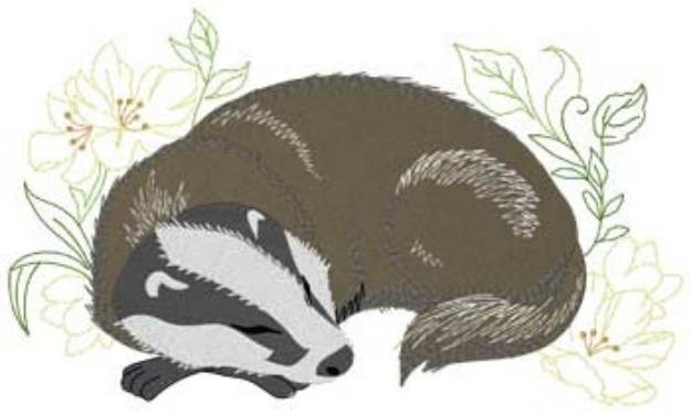 Picture of Sleeping Badger Machine Embroidery Design