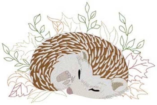 Picture of Sleeping Hedgehog Machine Embroidery Design