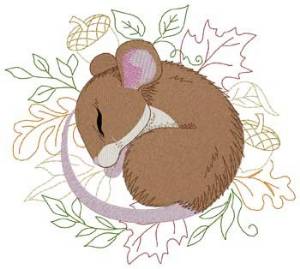 Picture of Sleeping Mouse Machine Embroidery Design