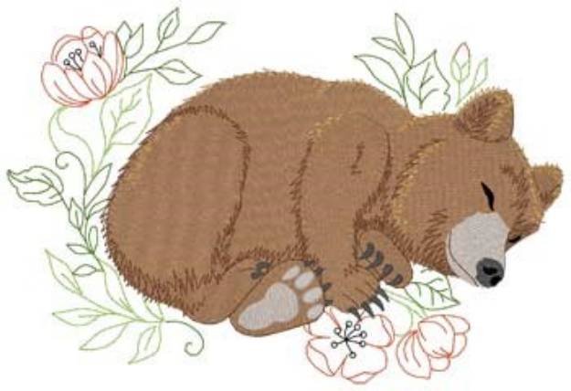 Picture of Sleeping Bear Machine Embroidery Design