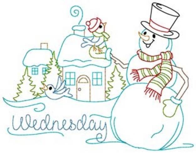 Picture of Wednesday Snowman Machine Embroidery Design