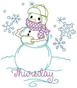 Picture of Thursday Snowman Machine Embroidery Design